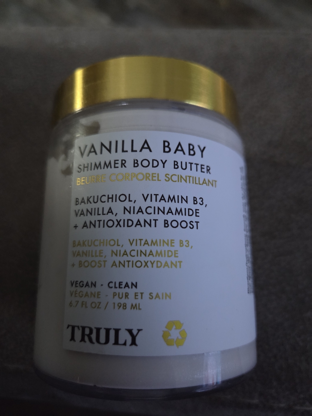 TRULY Vanilla Baby Shimmer Body Butter — Gold & White
